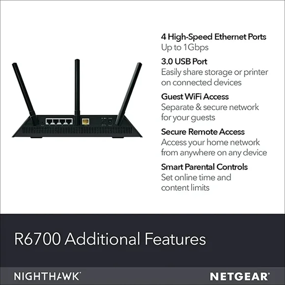 NIGHTHAWK Dual-Band WiFi Router,  1.75Gbps - Picture 11 of 13